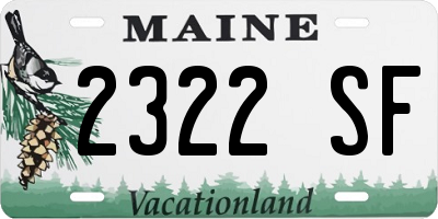 ME license plate 2322SF