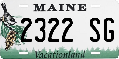 ME license plate 2322SG