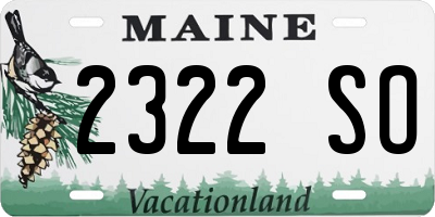 ME license plate 2322SO
