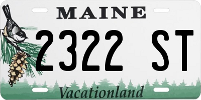 ME license plate 2322ST
