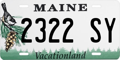 ME license plate 2322SY