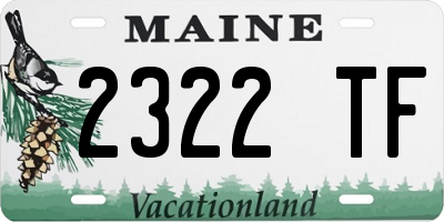 ME license plate 2322TF