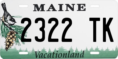 ME license plate 2322TK