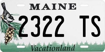 ME license plate 2322TS