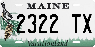ME license plate 2322TX