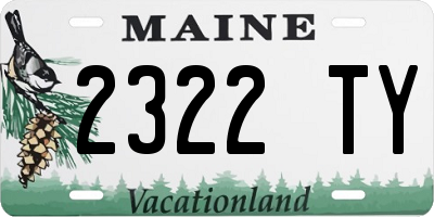 ME license plate 2322TY