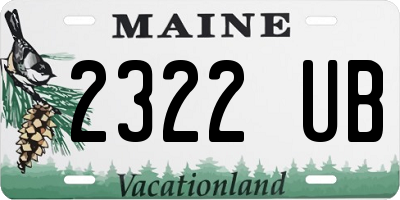 ME license plate 2322UB