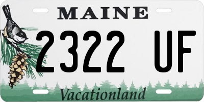 ME license plate 2322UF