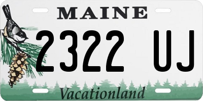 ME license plate 2322UJ