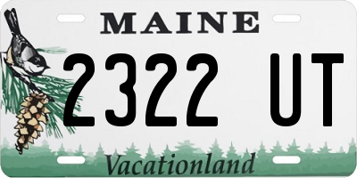 ME license plate 2322UT