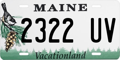 ME license plate 2322UV