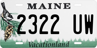 ME license plate 2322UW