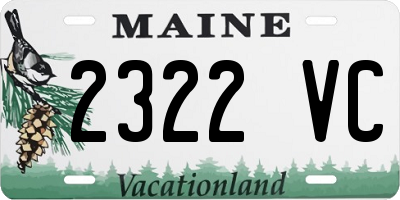 ME license plate 2322VC