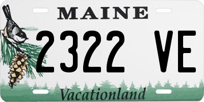 ME license plate 2322VE