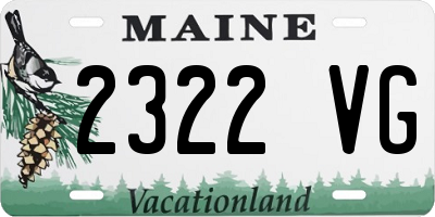 ME license plate 2322VG