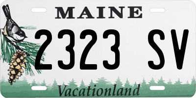 ME license plate 2323SV