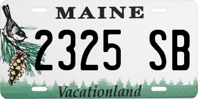 ME license plate 2325SB