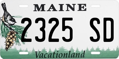 ME license plate 2325SD