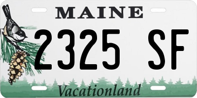 ME license plate 2325SF