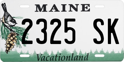 ME license plate 2325SK