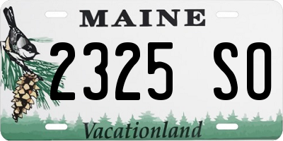 ME license plate 2325SO
