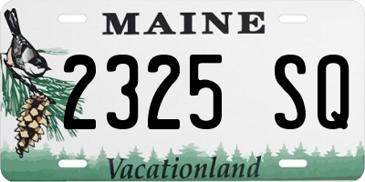 ME license plate 2325SQ