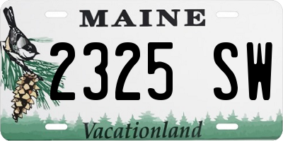 ME license plate 2325SW