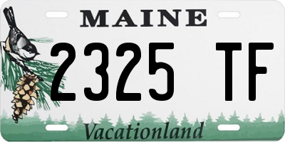 ME license plate 2325TF