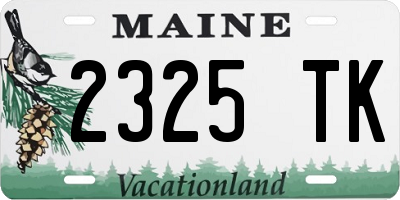 ME license plate 2325TK