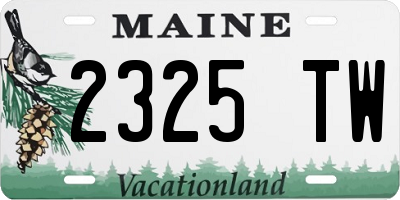 ME license plate 2325TW