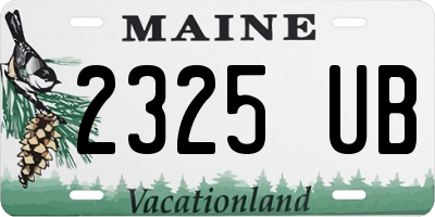 ME license plate 2325UB