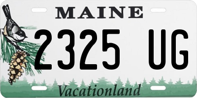 ME license plate 2325UG