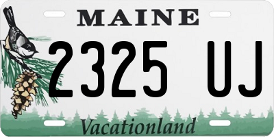 ME license plate 2325UJ