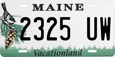 ME license plate 2325UW