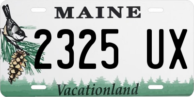 ME license plate 2325UX