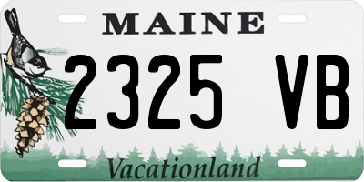 ME license plate 2325VB