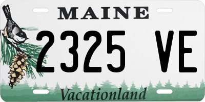 ME license plate 2325VE