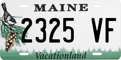 ME license plate 2325VF