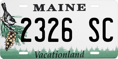 ME license plate 2326SC