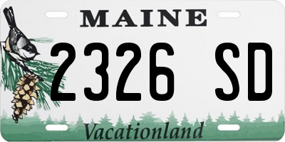 ME license plate 2326SD