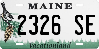 ME license plate 2326SE