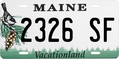 ME license plate 2326SF