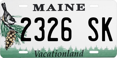 ME license plate 2326SK