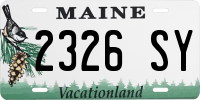 ME license plate 2326SY