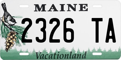 ME license plate 2326TA