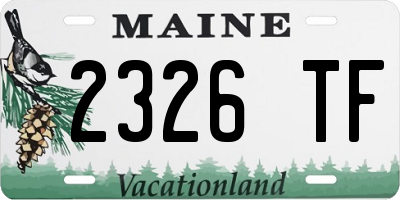 ME license plate 2326TF