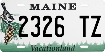 ME license plate 2326TZ