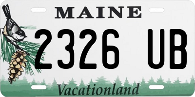 ME license plate 2326UB