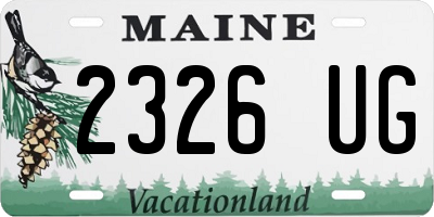 ME license plate 2326UG