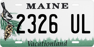 ME license plate 2326UL